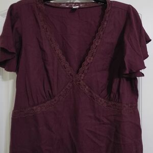 Old Navy Burgundy Lace Women's Blouse